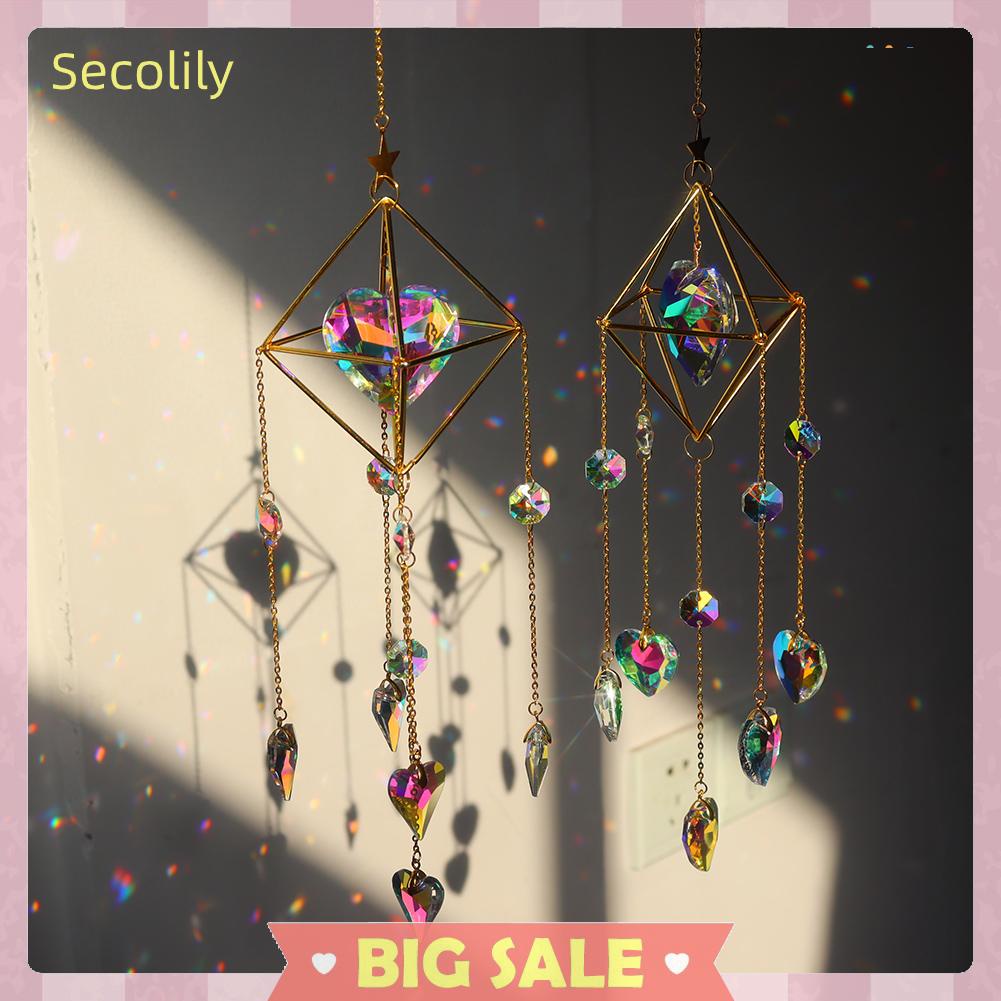 Chuông Gió Pha Lê Hình Trái Tim Treo Trang Trí Nhà Cửa/Vườn