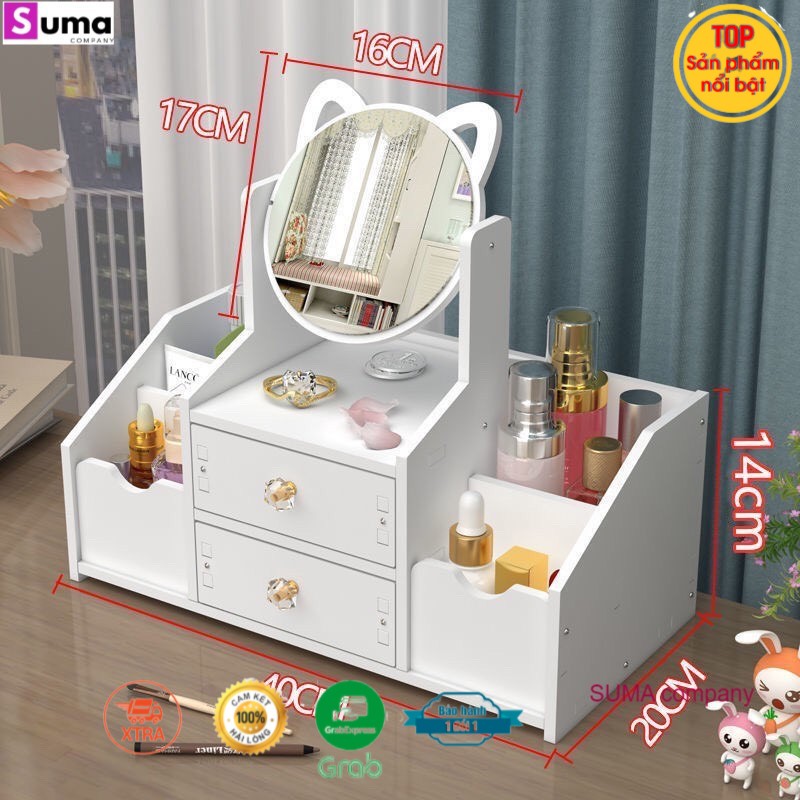 kệ đựng mỹ phẩm mini có gương giá rẻ, thiết kế sang trọng tiện lợi cho phòng ngủ dành cho phái đẹp