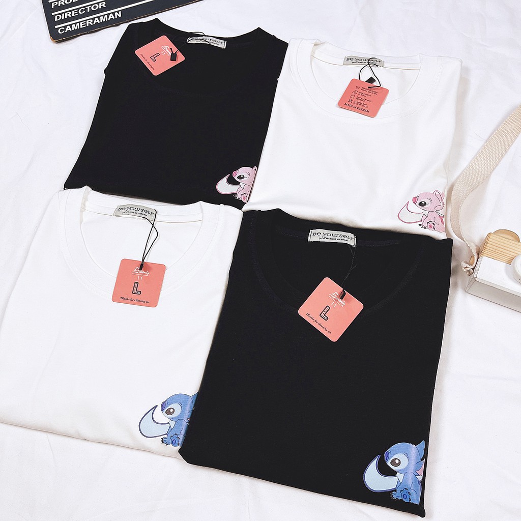Áo thun tay ngắn unisex Be Yourself - stitch thương hiệu
