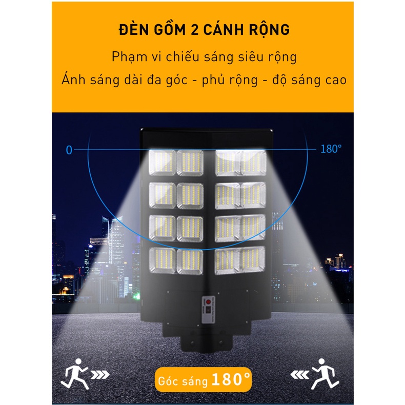 Đèn đường năng lượng mặt trời liền thể 2 cánh Kitawa 240W LT5240; Bảo Hành 1 Năm; Chống Nước IP66