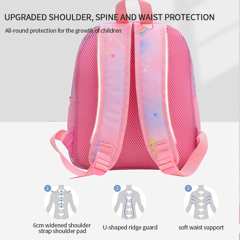 Balo Đi Học Hình Kỳ Lân Dễ Thương Cho Bé Gái Tiểu Học AKKU