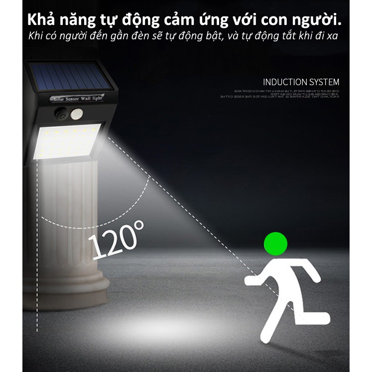 Đèn led cảm biến chống trộm sử dụng năng lượng mặt trời chống nước