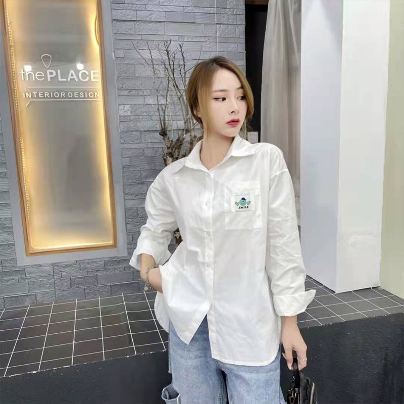 Áo sơ mi nữ tay dài form rộng đẹp kiểu công sở hàng nhập Quảng Châu ANDOSA SM16
