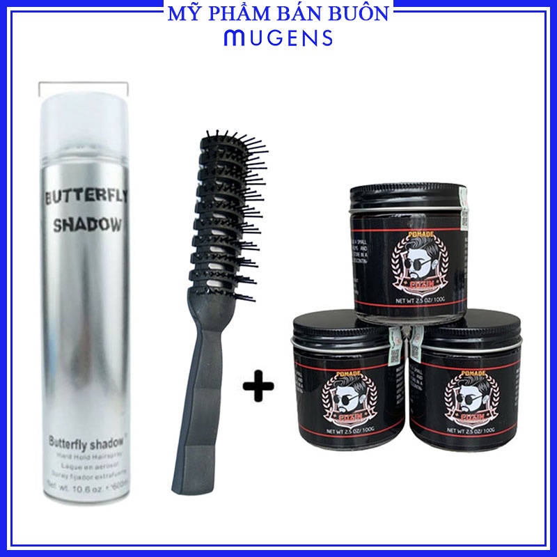 Gôm xịt tóc nam tạo kiểu giữ nếp butterfly shadow kèm sáp vuốt tóc nam tặng lược