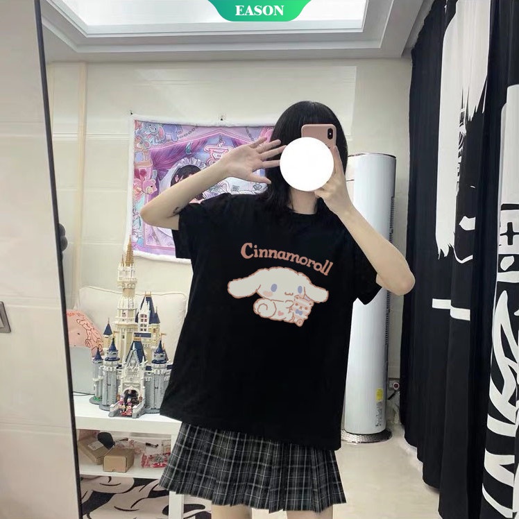 Dễ Thương Áo Thun Tay Ngắn Dáng Rộng In Hình Chú Chó Cinnamoroll Đáng Yêu Thời Trang Mùa Hè Cho Nữ