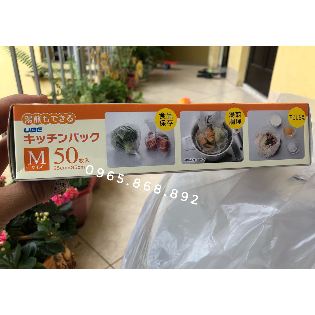 Set 50 túi ny lông bảo quản thực phẩm tự phân huỷ bảo vệ môi trường Nhật Bản