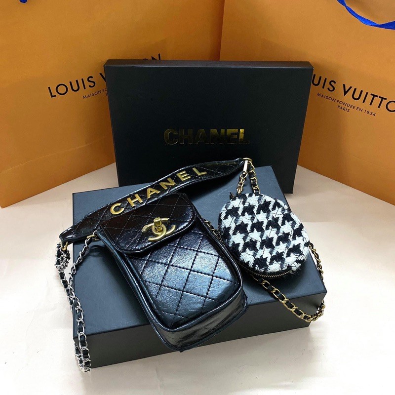 (Sale rẻ ko hộp) TÚI ĐEO CHÉO XÌ TIN Set 2 món