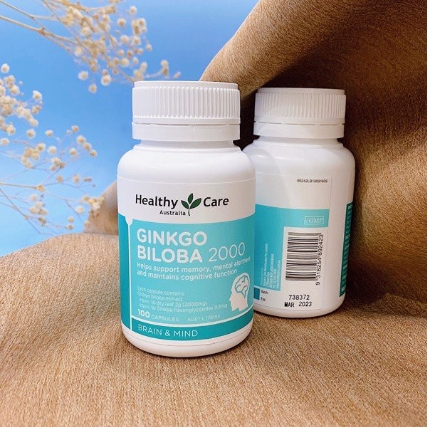 Viên uống bổ não Ginkgo Biloba 2000 Healthy Care 100 viên của Úc