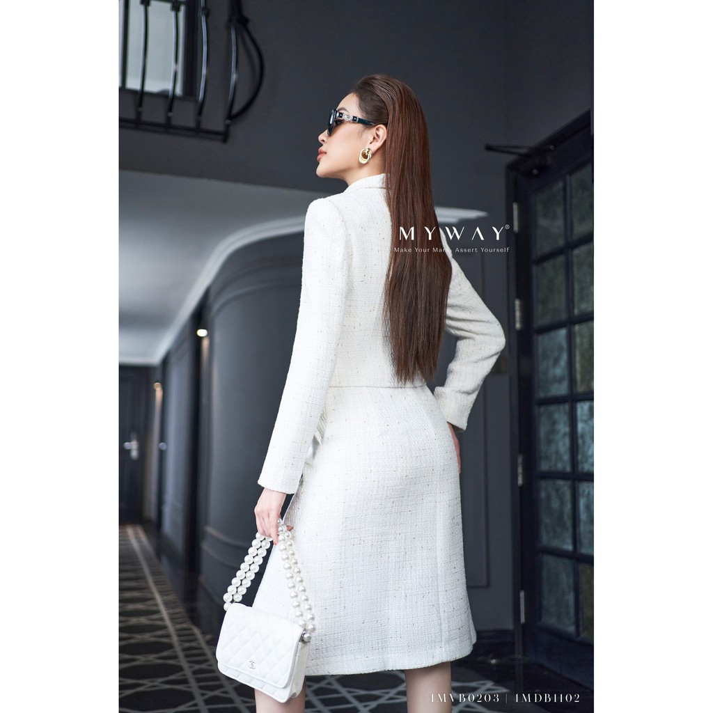 Sét Áo Váy  Dạ Tweed Nữ MY WAY Dáng Chữ A 4MVB0203-4MDB1102 TR0