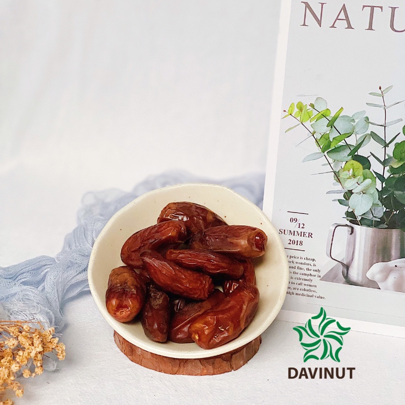 Quả chà là sấy khô không đường Tunisia Davinut 500g, chà là sấy dẻo ngọt tự nhiên organic tươi ngon nhập khẩu