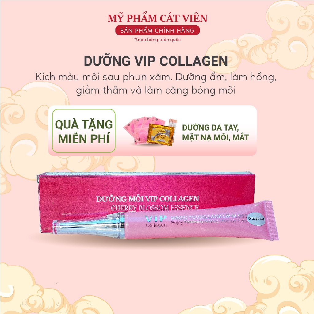 Son Kích Màu Môi Sau Phun Xăm Vip Collagen, Làm Hồng và Cung Cấp Collagen Dành Cho Môi - Tuýp 20ml