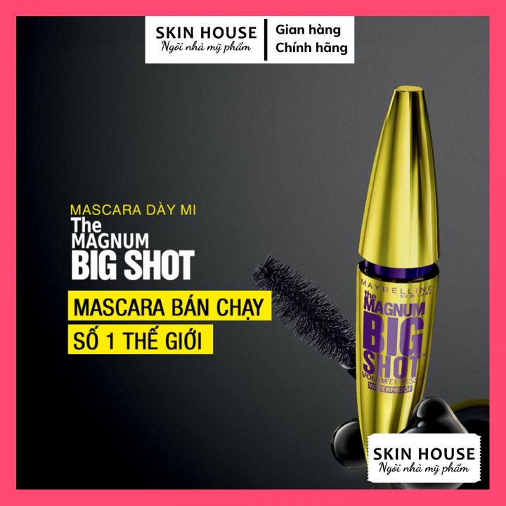 Mascara Maybelline New York The Magnum Big Shot Waterproof Dày Mi Cực Đại  Chuốt Mi Không Lem Không Trôi 10ml