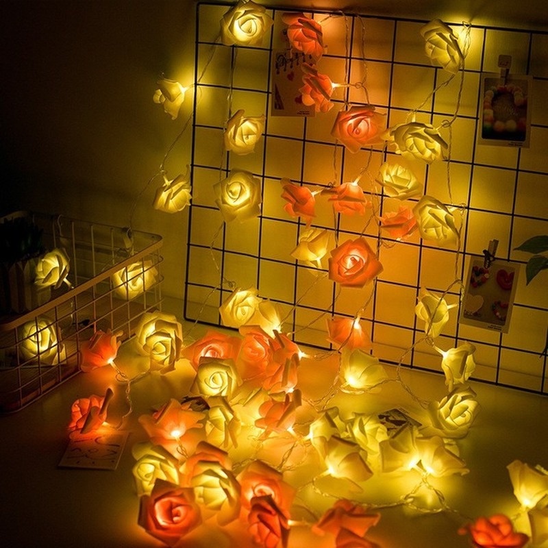 Dây đèn LED trang trí nội thất hình hoa hồng