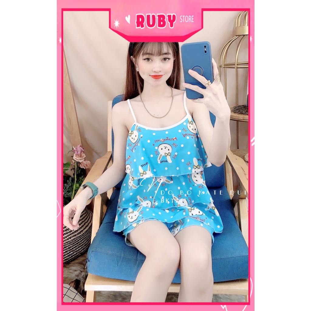 Đồ bộ nữ mặc nhà chất kate mềm mịn in hình hoạt hình dễ thương BKT243