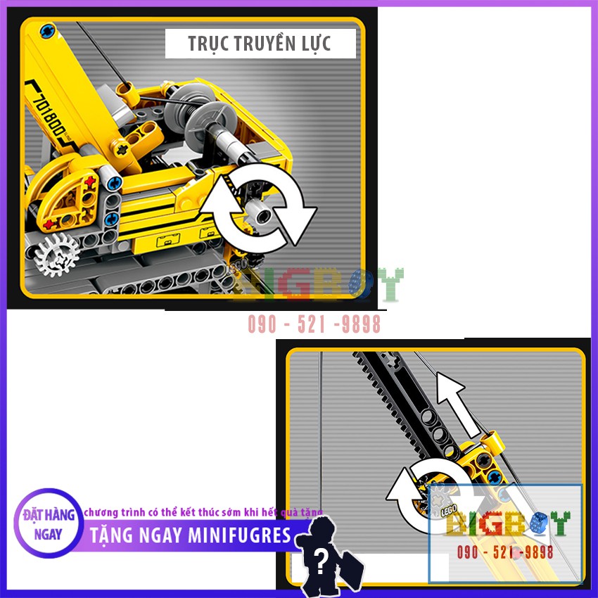 Xác thực！ Lego Technic [FREESHIP] Xe Cần Cẩu Lắp Ghép Đồ Chơi SY 701800, 665 PCS, Chất Liệu ABS Cao Cấp