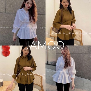 Áo sơmi xếp li eo siêu tôn dáng - Áo sơ mi nữ Jamoo (hàng sẵn)