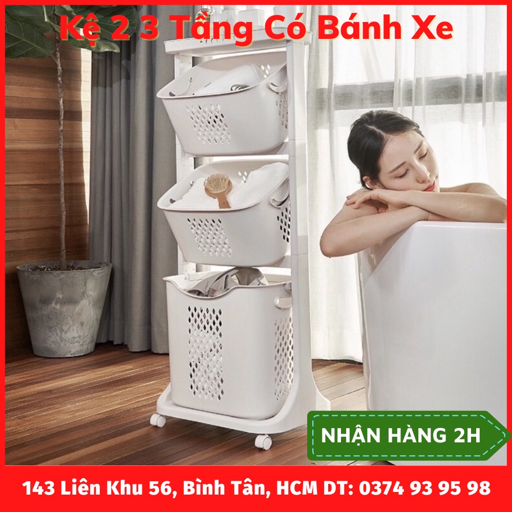 Kệ 2 3 Tầng Có Bánh Xe