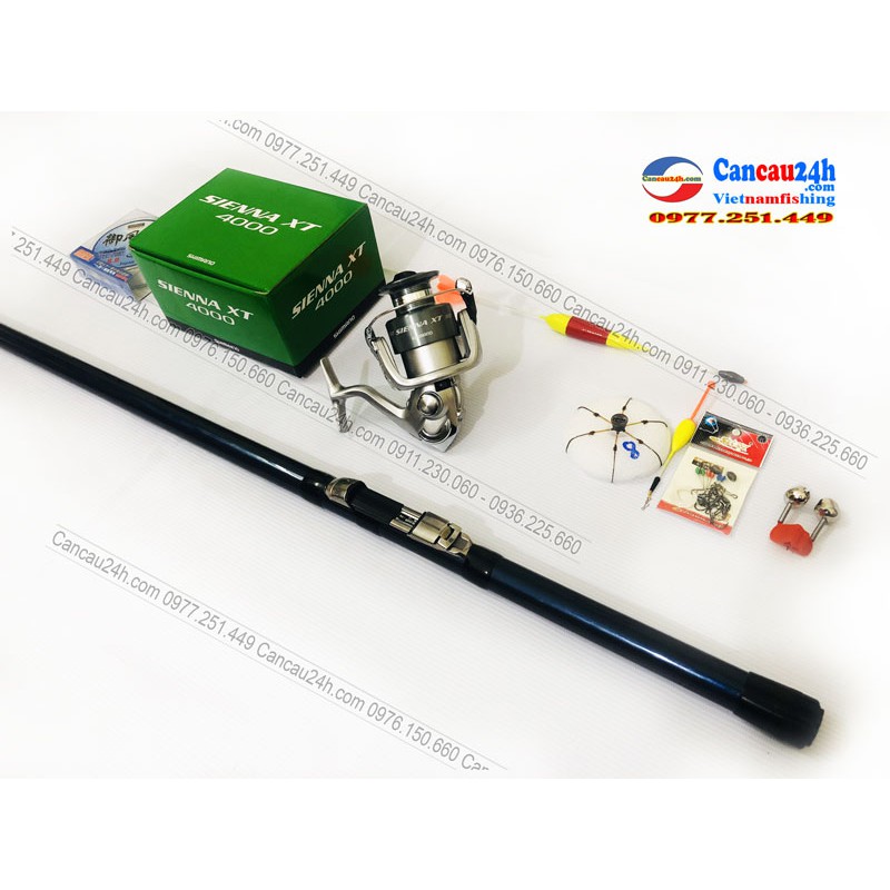 Bộ cần câu cá xa bờ Superpro AX-T 360-390-420 + Máy câu Shimano Sienna 4000FG