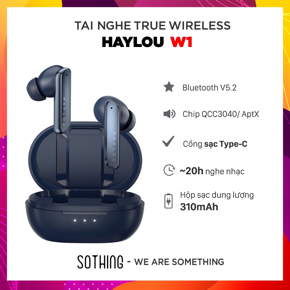 [Bảo hành 6 tháng] Tai Nghe True Wireless HAYLOU W1 Qualcomm 3040/ AptX Bluetooth 5.2 - Hàng Chính Hãng