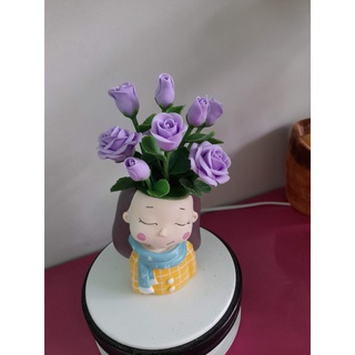 Chậu hồng mini đất sét