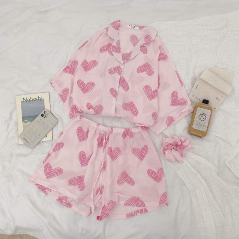 Đồ Bộ Pijama đùi freesize<60kg - Đồ ngủ dễ thương