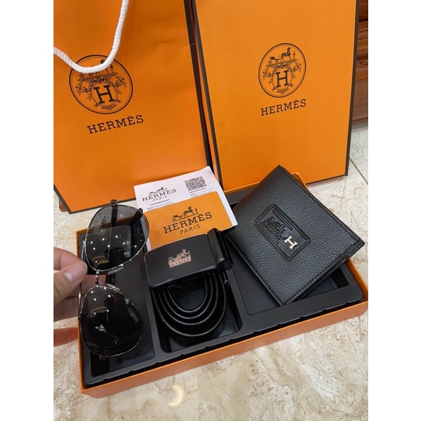 Set 3 Chi tiết kính,Ví,dây lưng Hm fullbox thẻ tặng kèm túi giấyFreeship