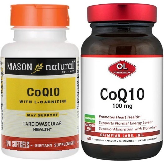 Combo CoQ10 Mason Natural/ Olympian Labs bổ tim mạch huyết áp ngừa tai biến đột quỵ Bioperin Heart blood pressure 120v
