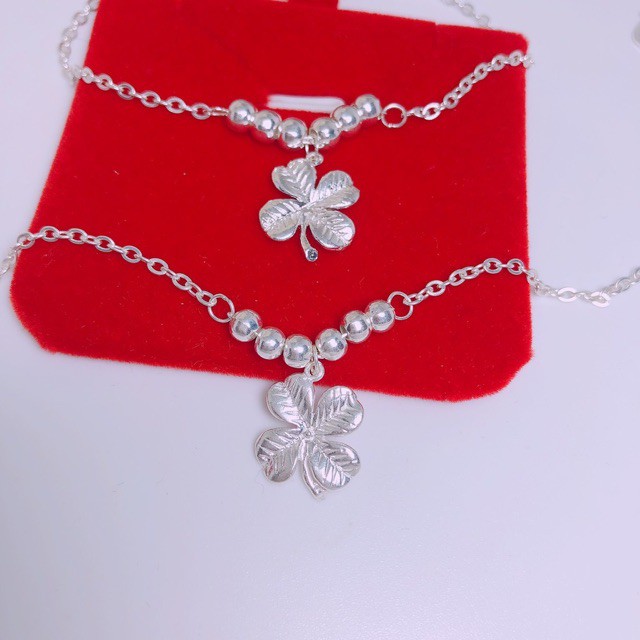 Lắc chân bạc ⚜️FREESHIP⚜️ Vòng chân bạc nữ cỏ 4 lá / Lắc bạc nữ | BigBuy360 - bigbuy360.vn