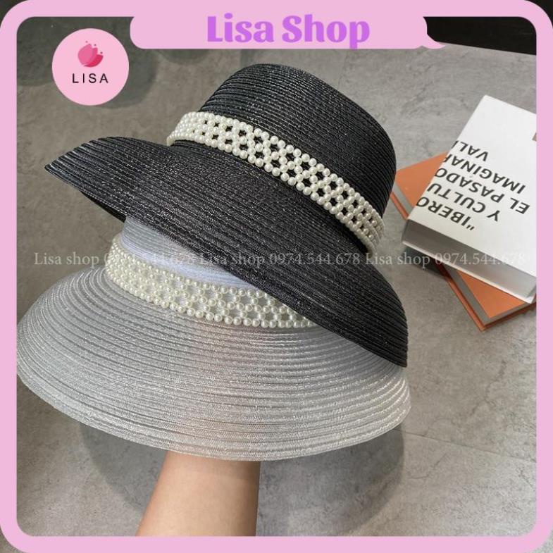 [FREESHIP- HÀNG CAO CẤP] Mũ cói, nón cói đi biển thời trang cao cấp, dáng chuông đèn lồng thả dáng cực đẹp Lisa, mẫu M4