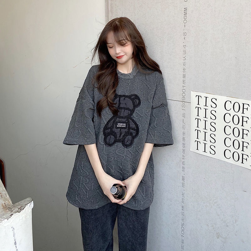 Áo Thun Nữ Ngắn Tay In Hình Chú Gấu Phong Cách Mới
