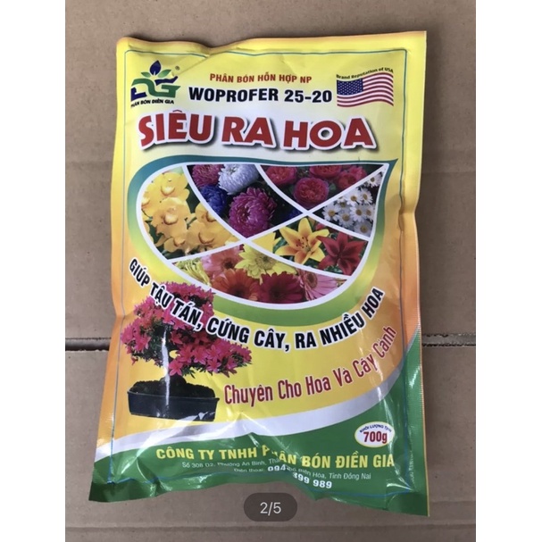 Phân bón Siêu Ra Hoa kích ra hoa hiệu quả gói 700gram