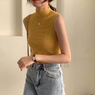 Áo Dệt Kim Cổ Lọ Sát Nách Thời Trang Mùa Hè Cho Nữ