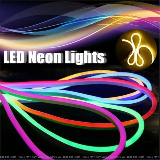 Dây LED Neon Flex V1, 220V, Đơn màu Trắng, Vàng, Đỏ, Xanh dương, Xanh lá, Tím hồng giá bán cho 1 mét ,cần mua nguồn