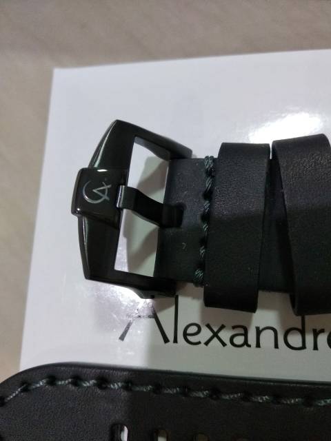 Dây Da Đồng Hồ Đeo Tay Alexander Christie Ac24mm Màu Đen