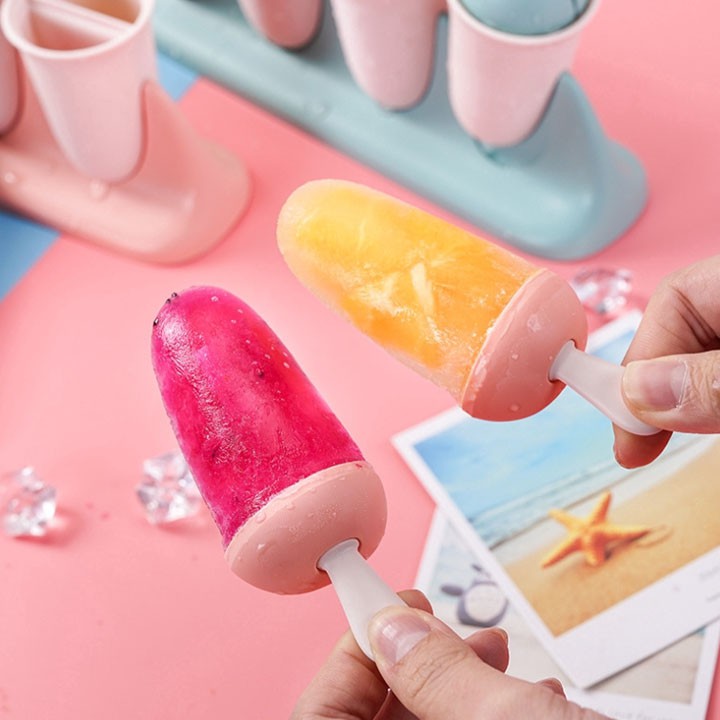 Hộp làm kem, khuôn làm kem que 8 ngăn hình tai thỏ dễ thương tienich247