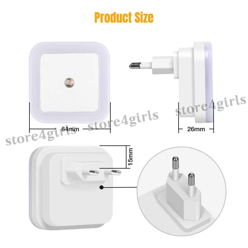 Đèn Ngủ Vuông Cảm Biến Tự Sáng Khi Về Đêm Store4girls