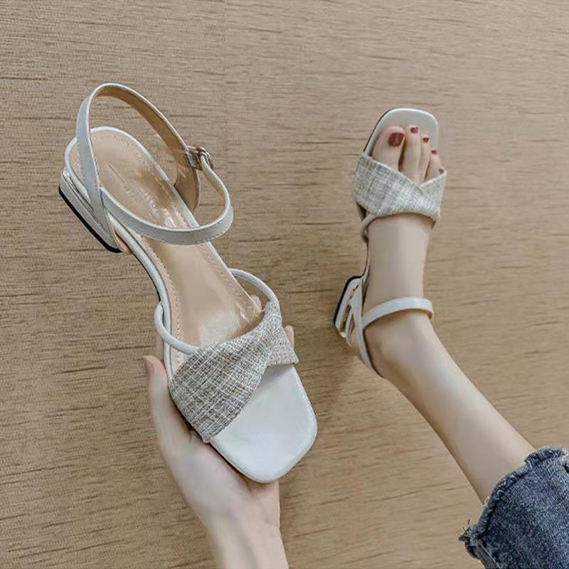 Fairy style sandals women's summer fashion outerwear 2021 New Internet celebrity ins All-match flat bottom with Roman sandals