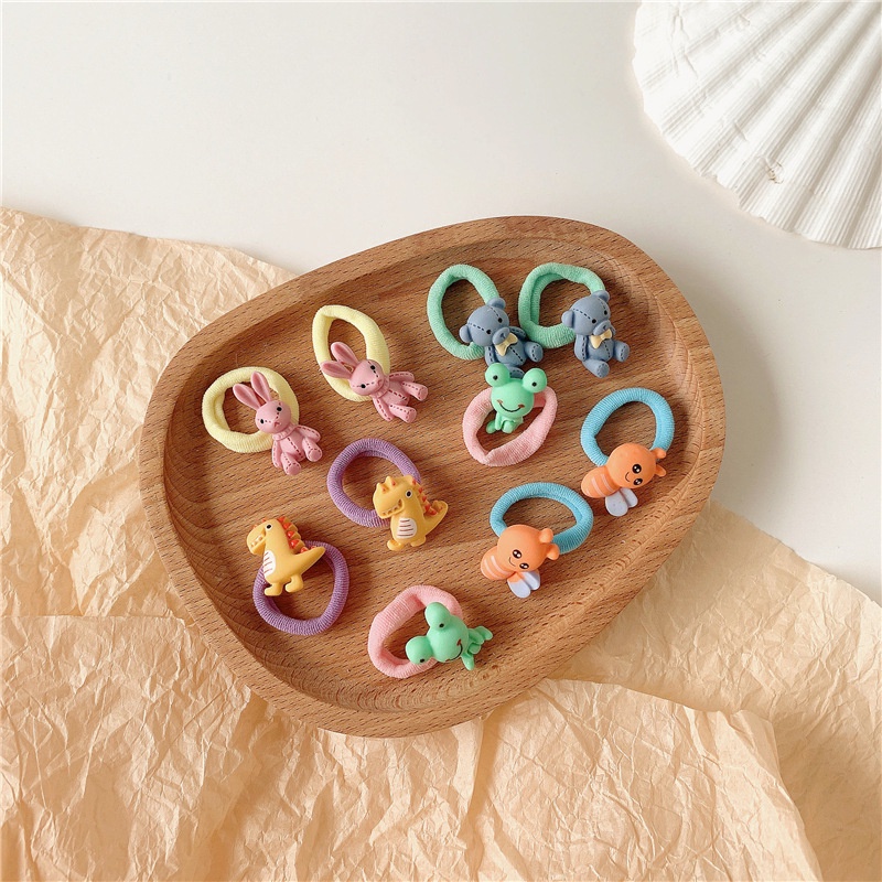 Set 10 Dây Cột Tóc Co Giãn Dễ Thương Cho Bé Gái
