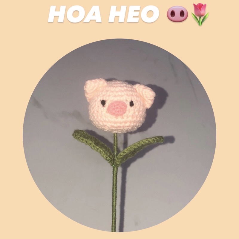 Bông hoa HEO CON bằng len. Ảnh Thật shop tự chụp