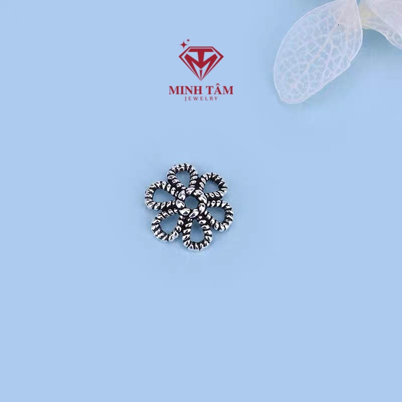 Chụp hạt đá phong thủy bạc Thái S925, Mũ chụp hạt đá vòng tay đá-Minh Tâm Jewelry