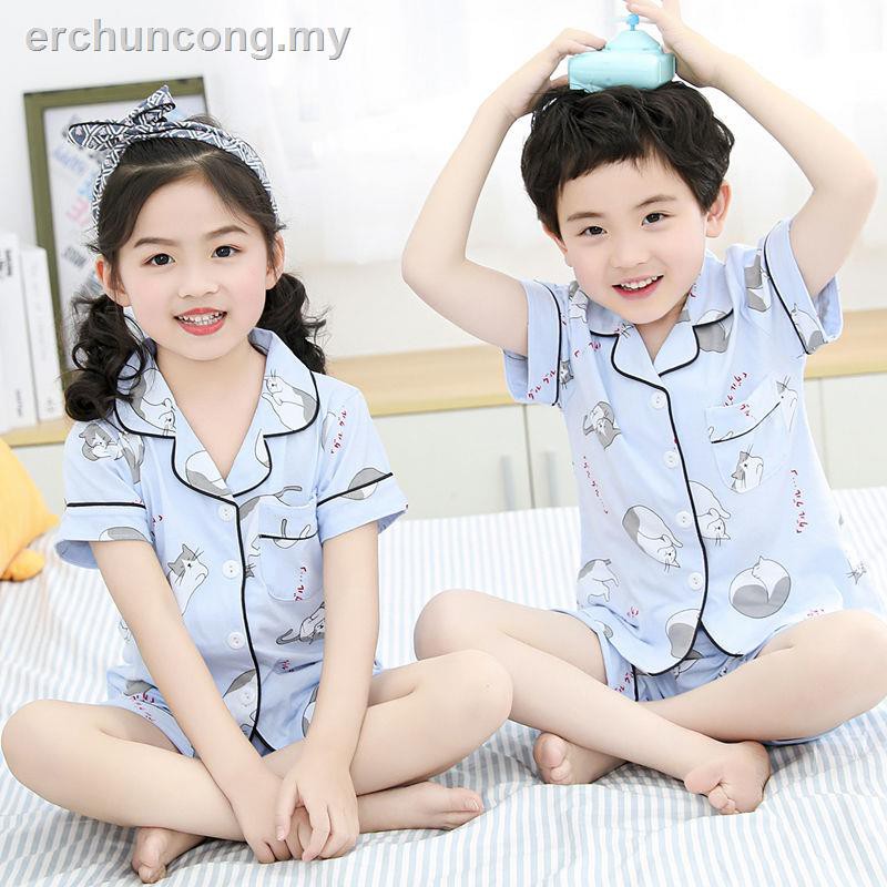 Bộ Đồ Mặc Ở Nhà Tay Ngắn Chất Liệu Cotton Mỏng In Hình Công Chúa Dễ Thương Thời Trang Mùa Hè Cho Bé Gái