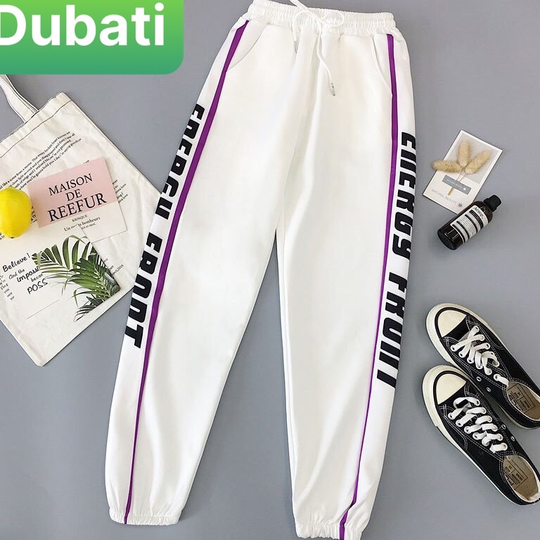 QUẦN JOGGER THỂ THAO VIỀN CHỮ ĐÙI CHẤT NỈ DA CÁ NAM NỮ CÓ BO PHONG CÁCH SÀNH ĐIỆU -DUBATI FASHION