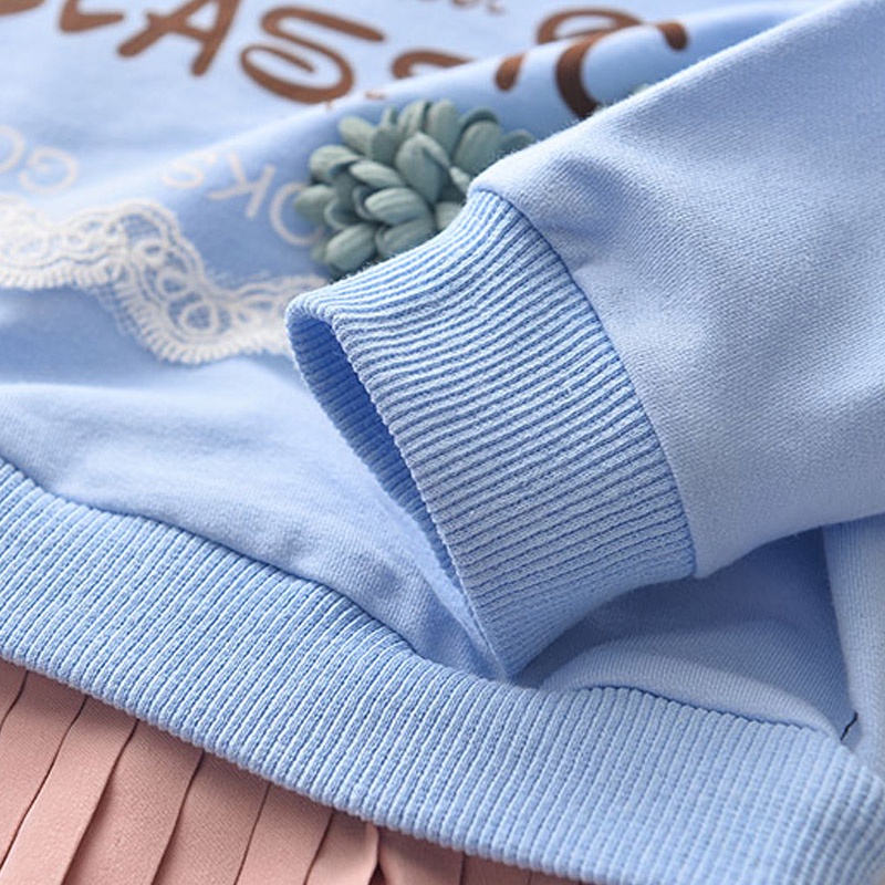 Váy BEAR LEADER cotton dài tay họa tiết chữ in hoa thời trang mùa thu Hàn Quốc mới cho bé 3-7 tuổi
