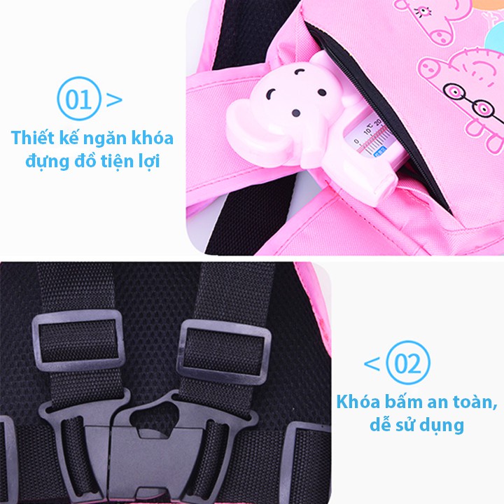 [Hàng loại 1] Đai đi xe máy cho bé 1 - 10 tuổi Dodoto, đeo vai, thắt lưng, đai ngực - Hobi Store