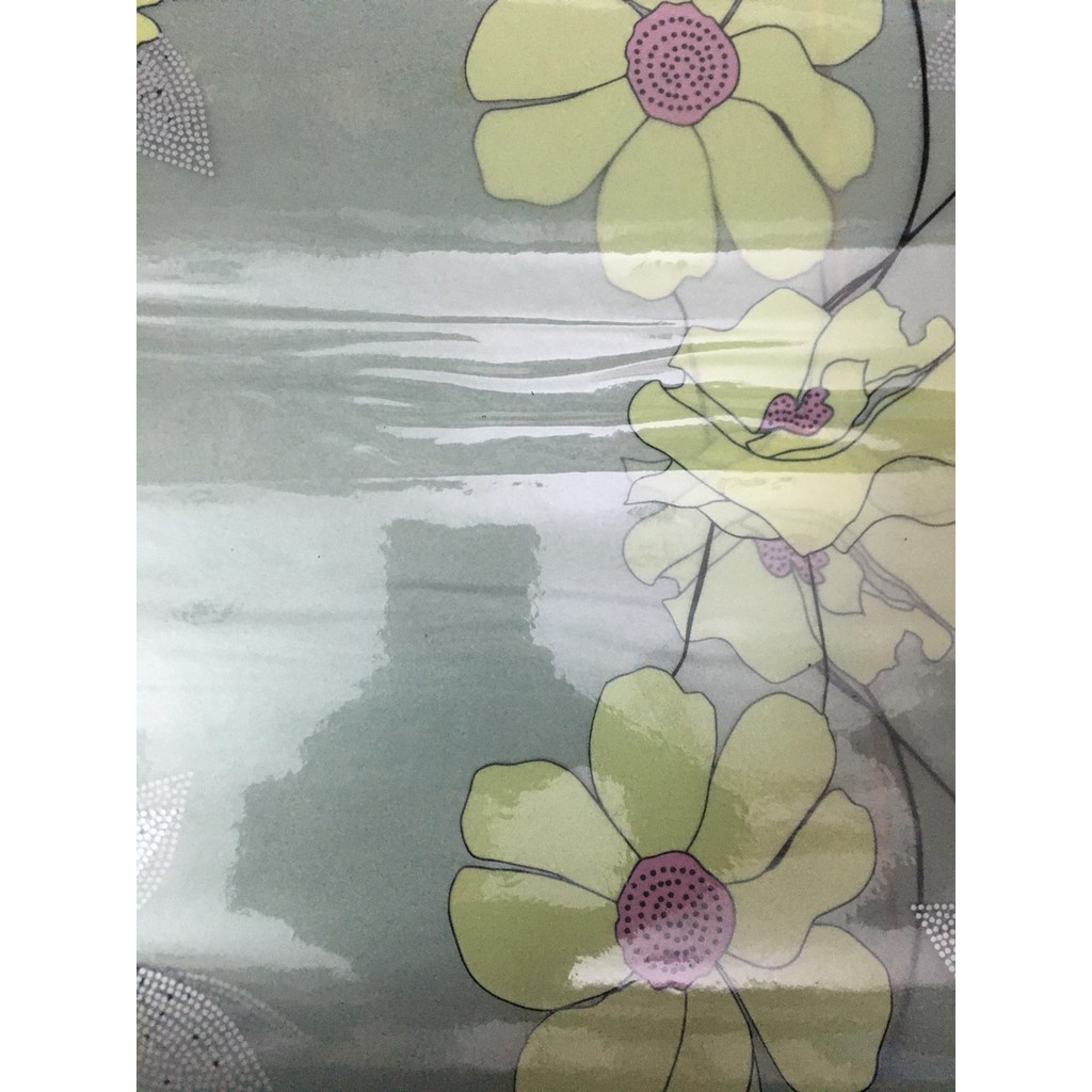 Decal dán kính khổ 45cm mẫu nhành hoa keo sẵn bóc dán