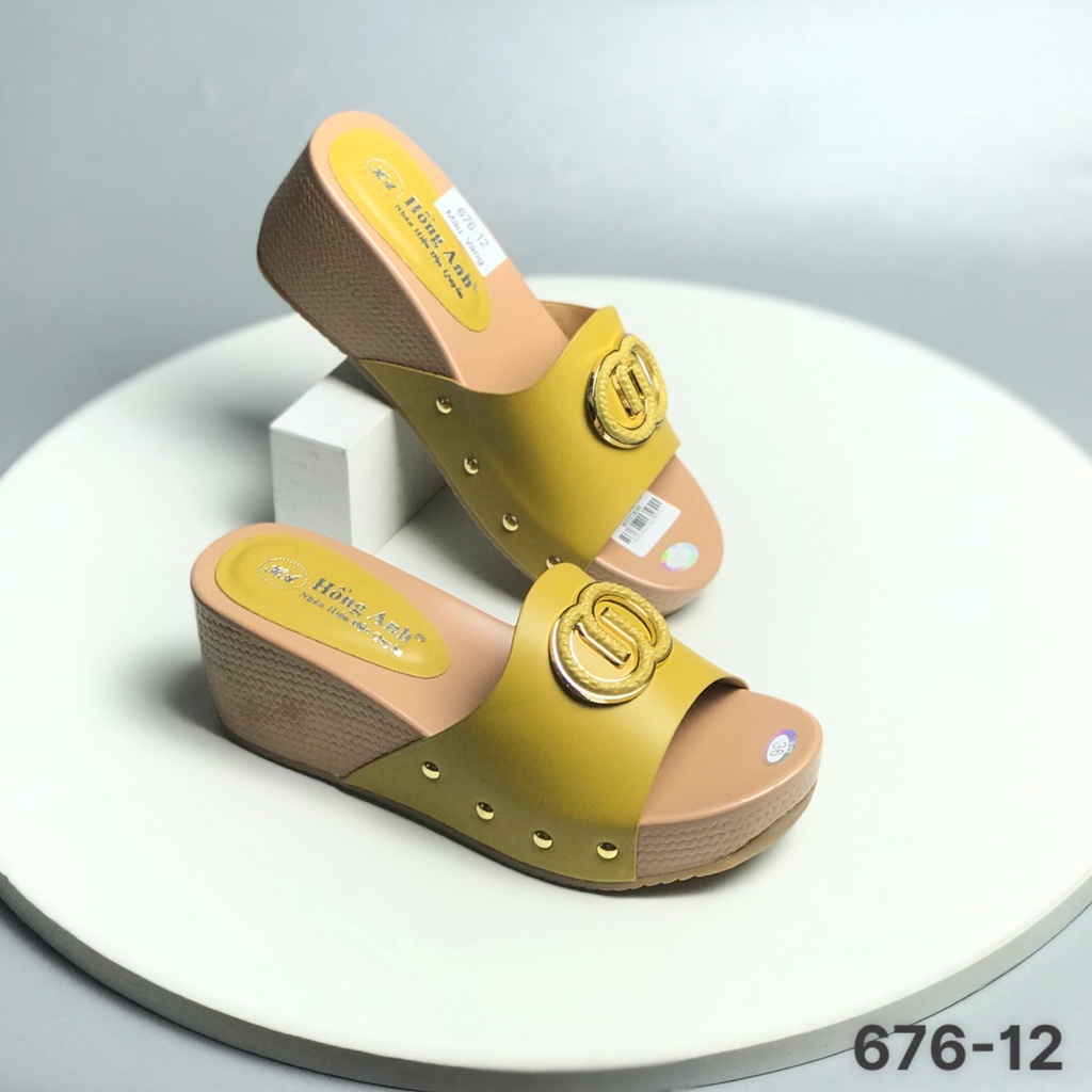 Dép nữ thời trang   ❤️FREESHIP❤️ Dép lê nữ đế xuồng từ 6cm 676-12