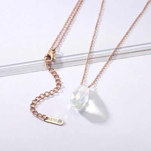 Dây Chuyền Giọt Nước Pha Lê Titan Ko Đen TT 3012