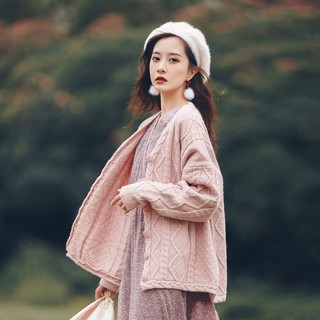 🎀Áo khoác len ulzang màu hồng Paster dịu dàng nền nã QC43