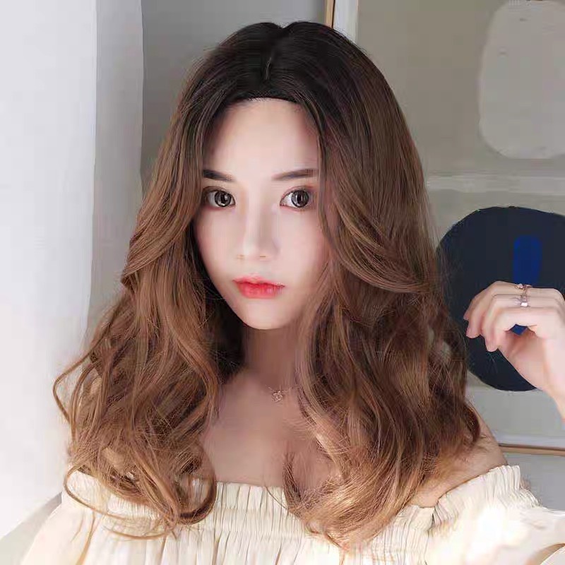 Tóc giả nguyên đầu xoăn ngắn mái bay ms9081A tặng lưới đội