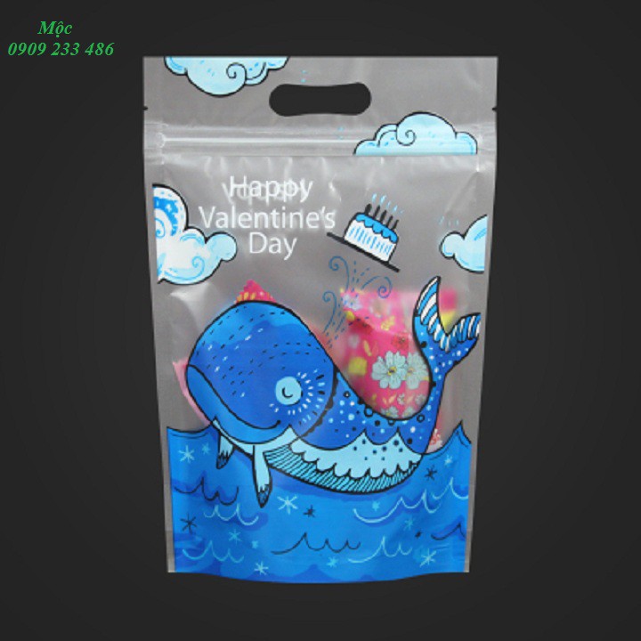 (Set 10 túi) Túi zip bánh kẹo hình cá